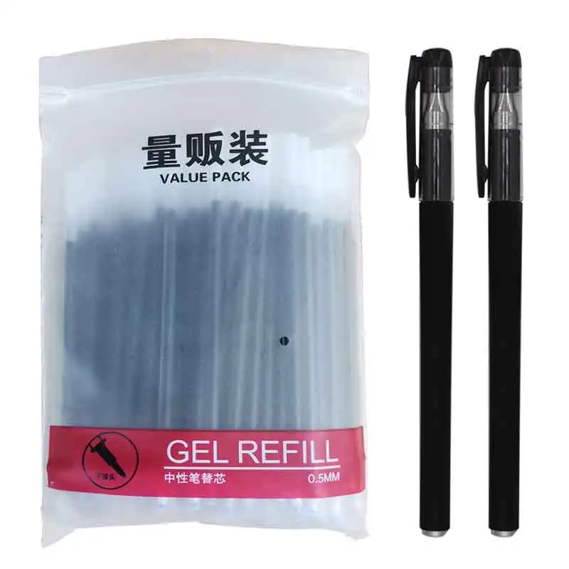 Imagem -02 - Escritório Gel Pen Refill Grupo Azul Preto Tinta Vermelha Rod Handle Gel Pen Escola Escrita Papelaria 05 mm 102 Pcs por Lote