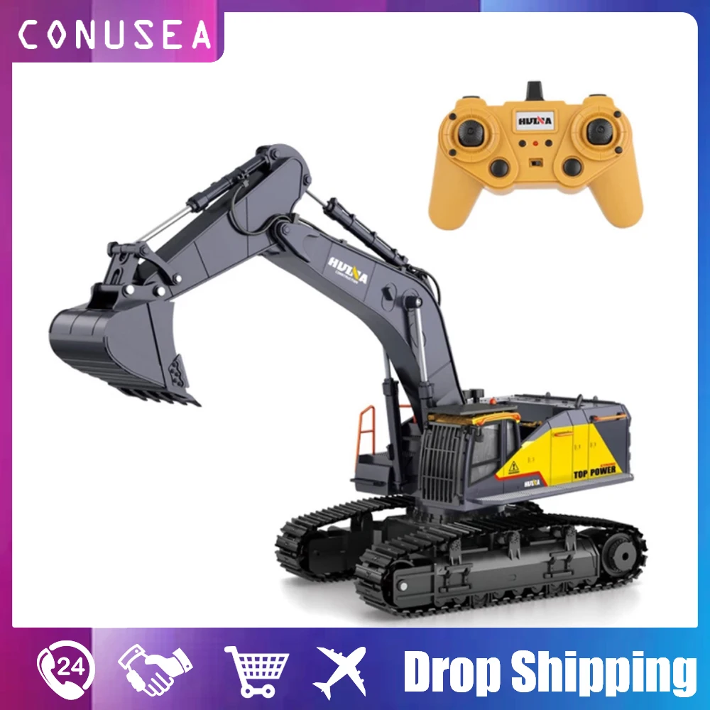 1/14 Huina 592 Rc Truck Excavator Caterpillar Remote Control Vehicle Tractor Engineering Car Model Rechargeable Electric car Toy