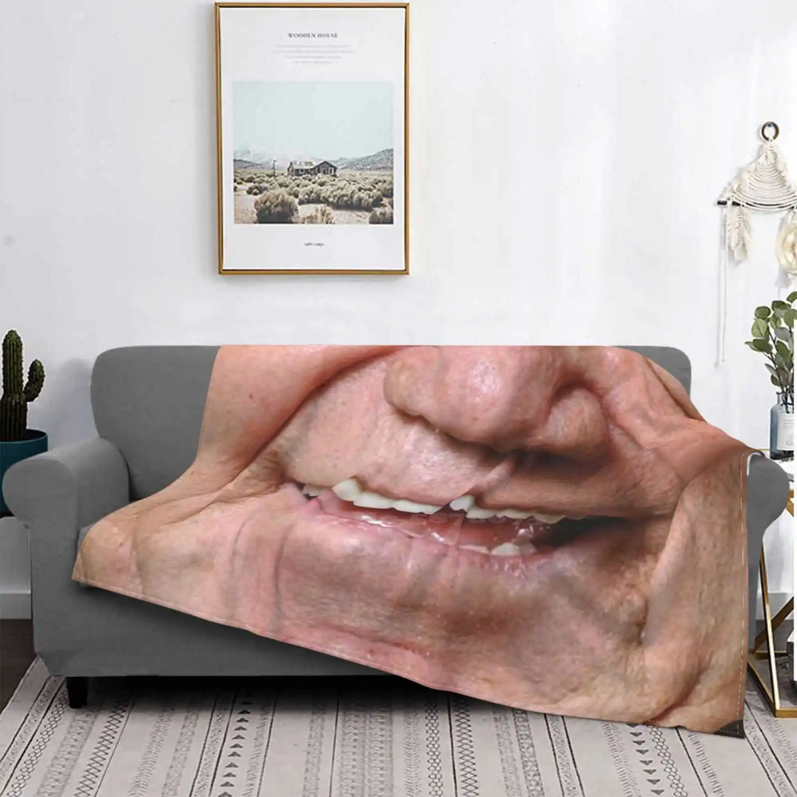 Laughing Out Loud Face Low Price New Print Novelty Fashion Soft Blanket Laughing Smile Hapiness Funny 19 Quarantine Social