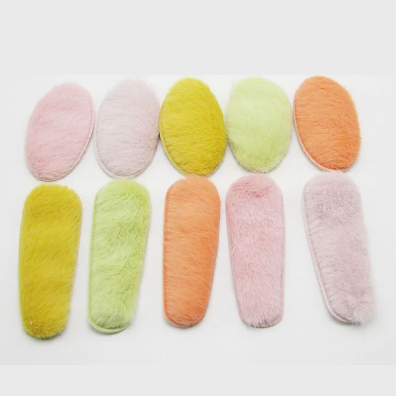 10pcs/lot felt fur padded applique snap clip cover for bb clip hair accessories