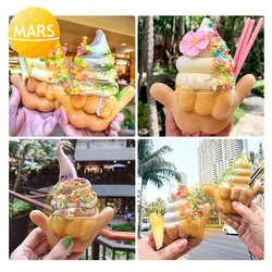 2022 New Taiyaki Style Shaka Cone Ice Cream Machine, Dole Whip Shaka-Boom in Hawaii Cafe Shop, Shaka Boom Taiyaki Waffle Maker