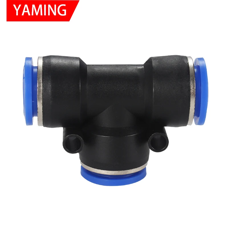 PE Pneumatic Fittings For 4mm 6mm 8mm 10mm Tee Tube Fitting Plastic T Type 3-way Quick Connector Slip Lock 3 Way T-shaped