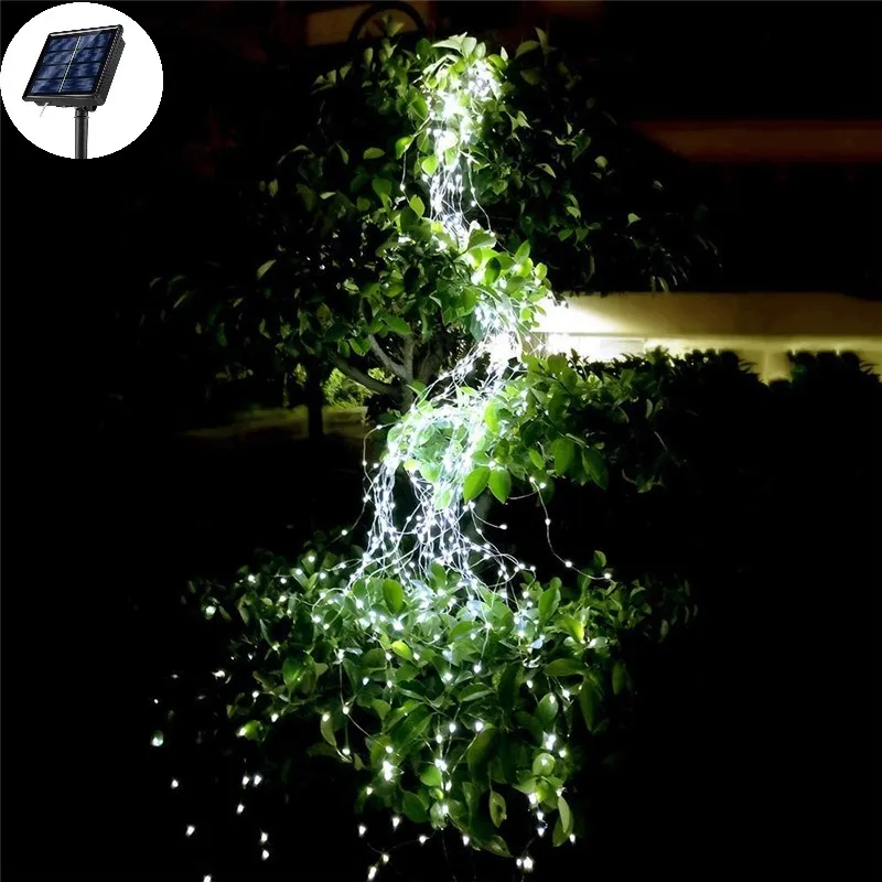 

Waterfall Light Outdoor Fancy Lighting Christmas Decorations 2023 Solar Operated Led Tree Vines Lights Garlands 1/2M New Year