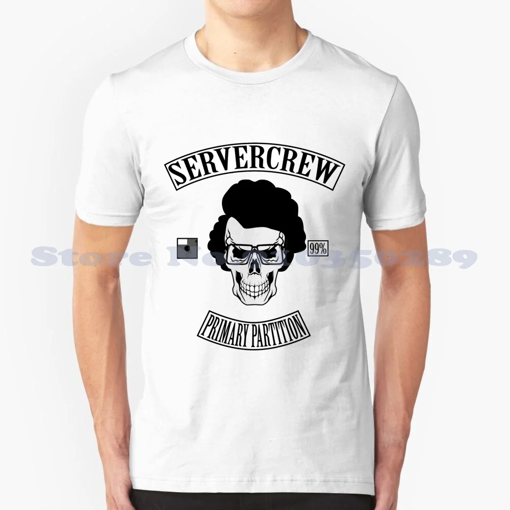 Server Crew 100% Cotton T-Shirt Motorcycle Mc Club Color Rocker Biker Administrator System Computer Server Cut Desktop Laptop