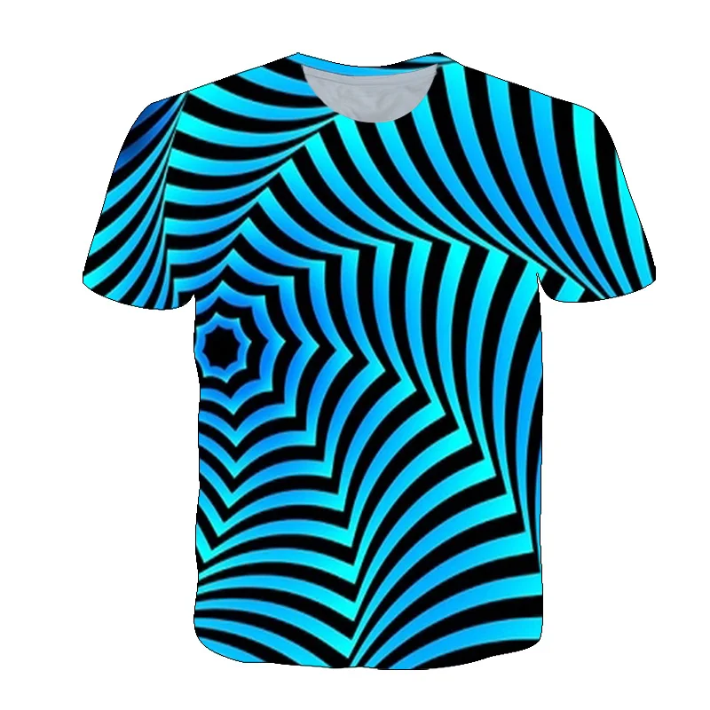 3D Three-dimensional Whirlpool Print T-shirt For Men Summer Fashion Psychedelic Vertigo Graphic t shirts Hip Hop O-Neck tshirt