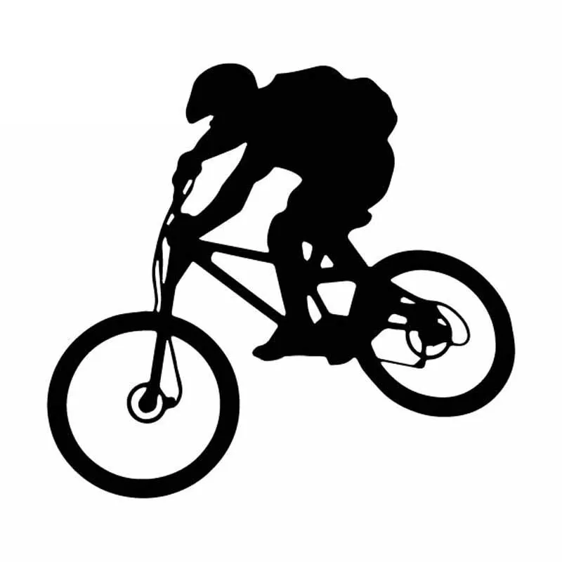 Cycling Mountain Bike Horseman Delicate KK Vinly Decal Interesting Decor Car Sticker Black/Silver Car Accessories 15CM*14CM