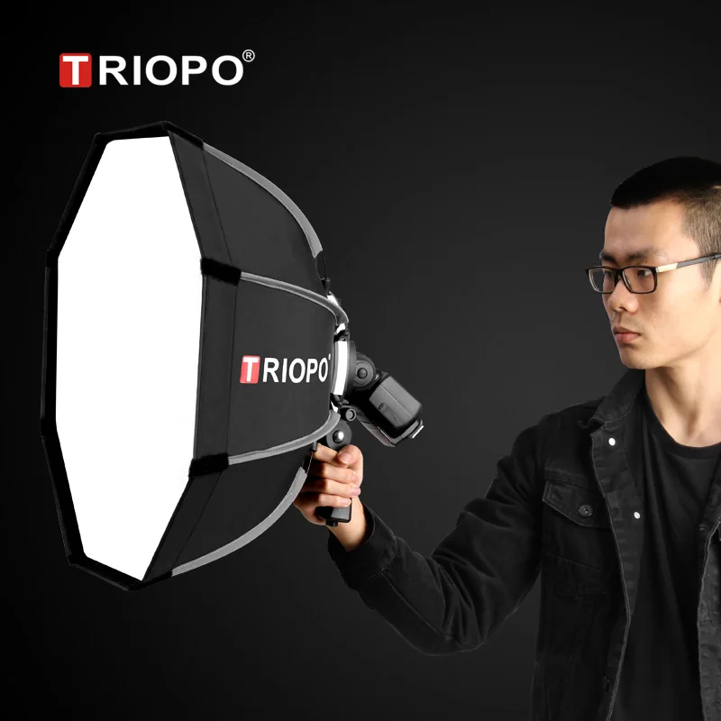 Triopo Softbox 55 65 90cm 120cm  Octagon Umbrella Softboxes Photography  Honeycomb Grid Outdoor Flash Soft Box  for Canon Godox