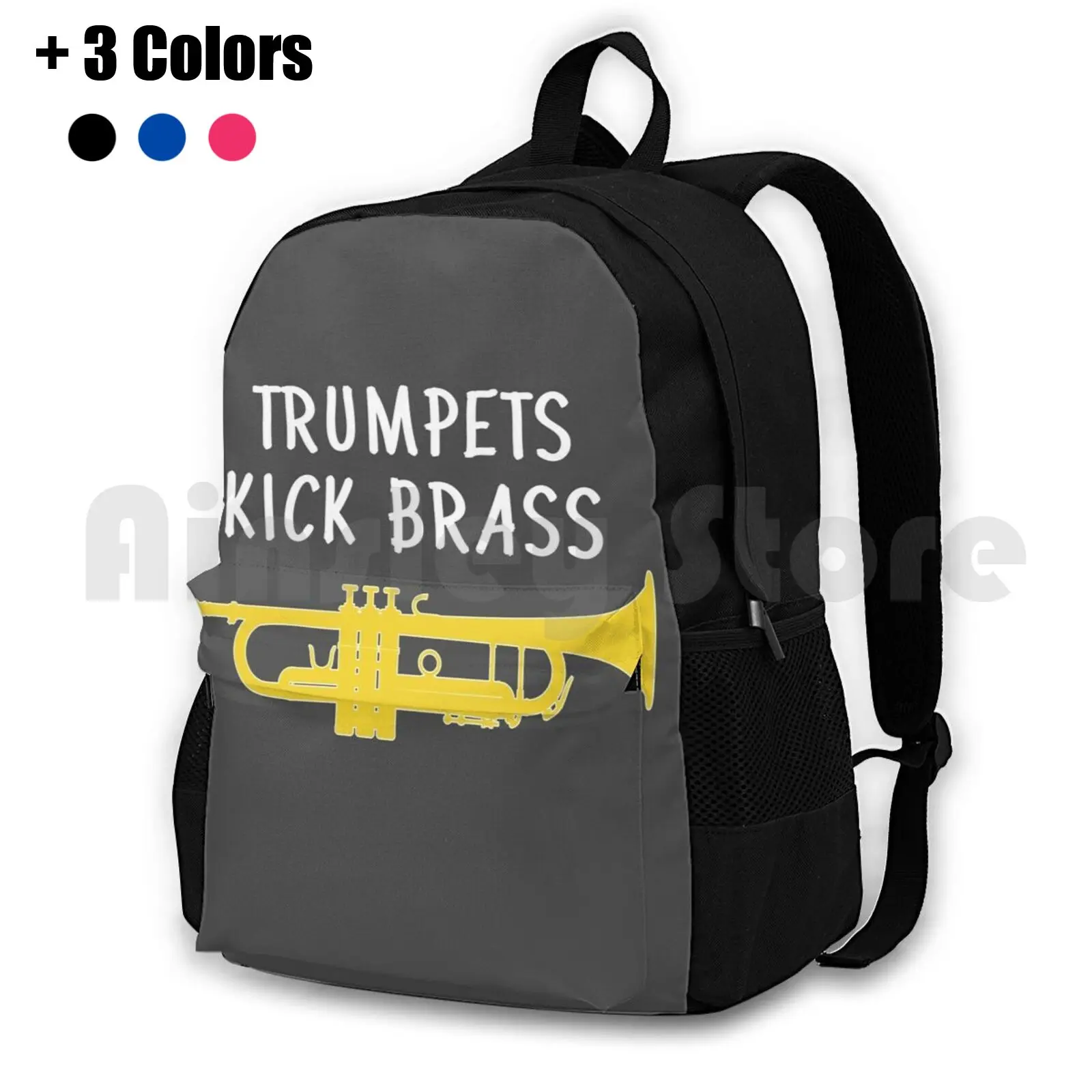 Funny Trumpet Gift , Marching Band , Concert Band-Trumpets Kick Brass Outdoor Hiking Backpack Riding Climbing Sports Bag