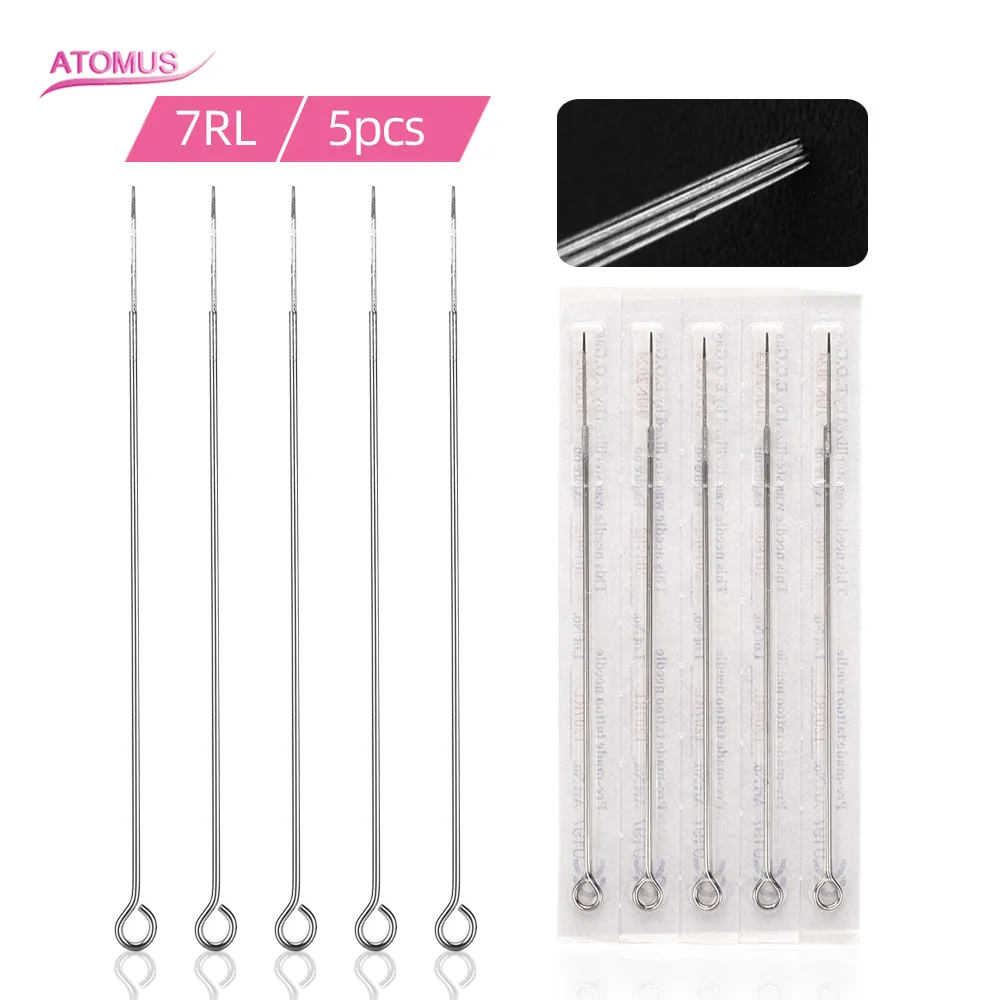 5pcs Disposable Tattoo Needles 3/5/7/9RL Agujas Tatuaje Permanent Makeup Para Tatuar Agulha De Tatuagem Aiguille Tatouage Supply