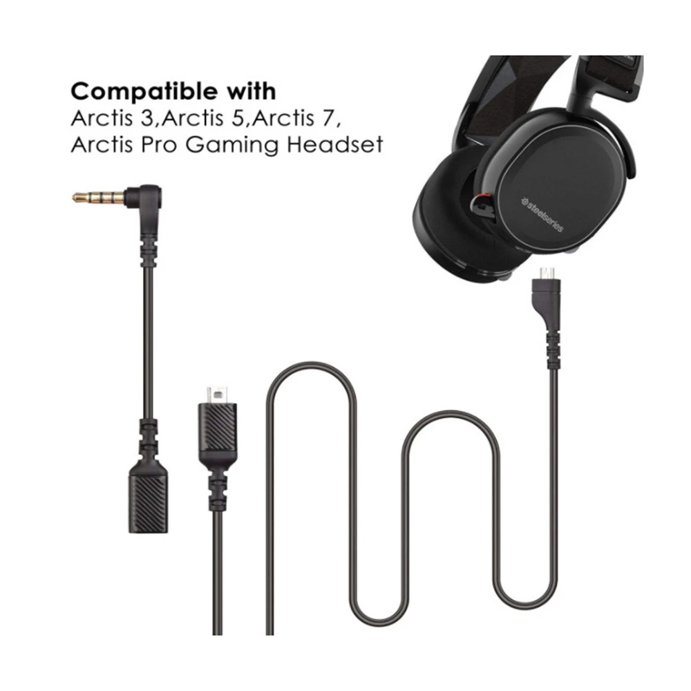 Sound Card Cable for Steelseries Arctis 3 5 7 Pro Headphone  Gaming Headset Cable Audio Cable Adapter Cable