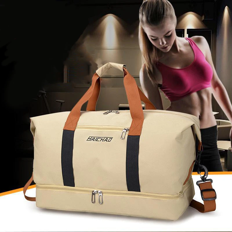 Gym Bags For Shoes Women Men Travel Waterproof Sports Fitness Training Athletics Large Duffle Weekend Canvas Shoulder Handbags