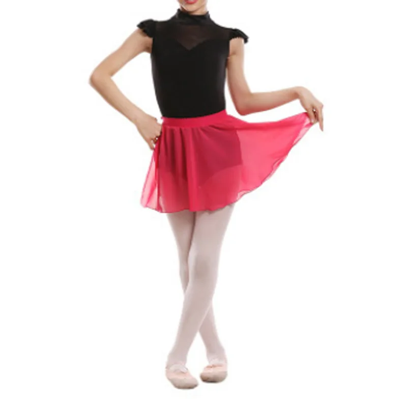 

Elastic Band Ballet Dance Skirt Adult Children Chiffon Pure Color Floral Practice Leotard Dress Many Colors Wholesale