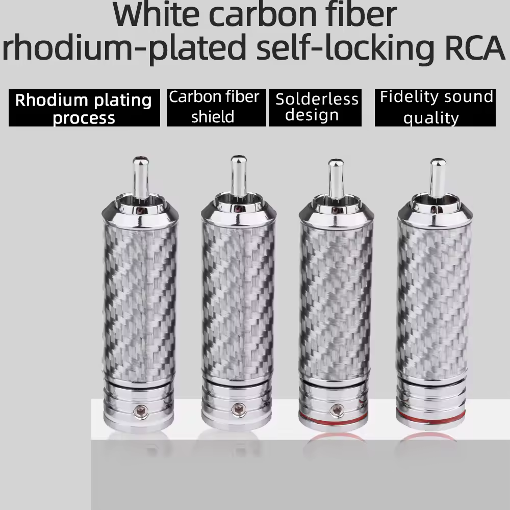 YYAUDIO 4pcs Позолоченный RCA разъём RCA, мужской адаптер RCA, серебристый разъём для аудиопровода, разъём для видеоблокировки