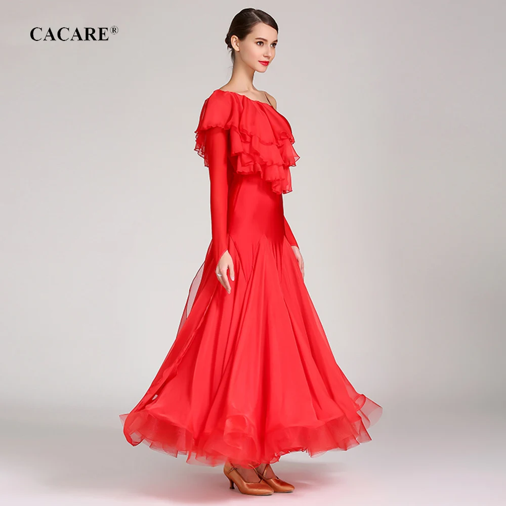 CACARE Vestidos De Dança Padrão, Vestidos De Competição De Baile, Vestido De Valsa De Tango, Flamenco D0673