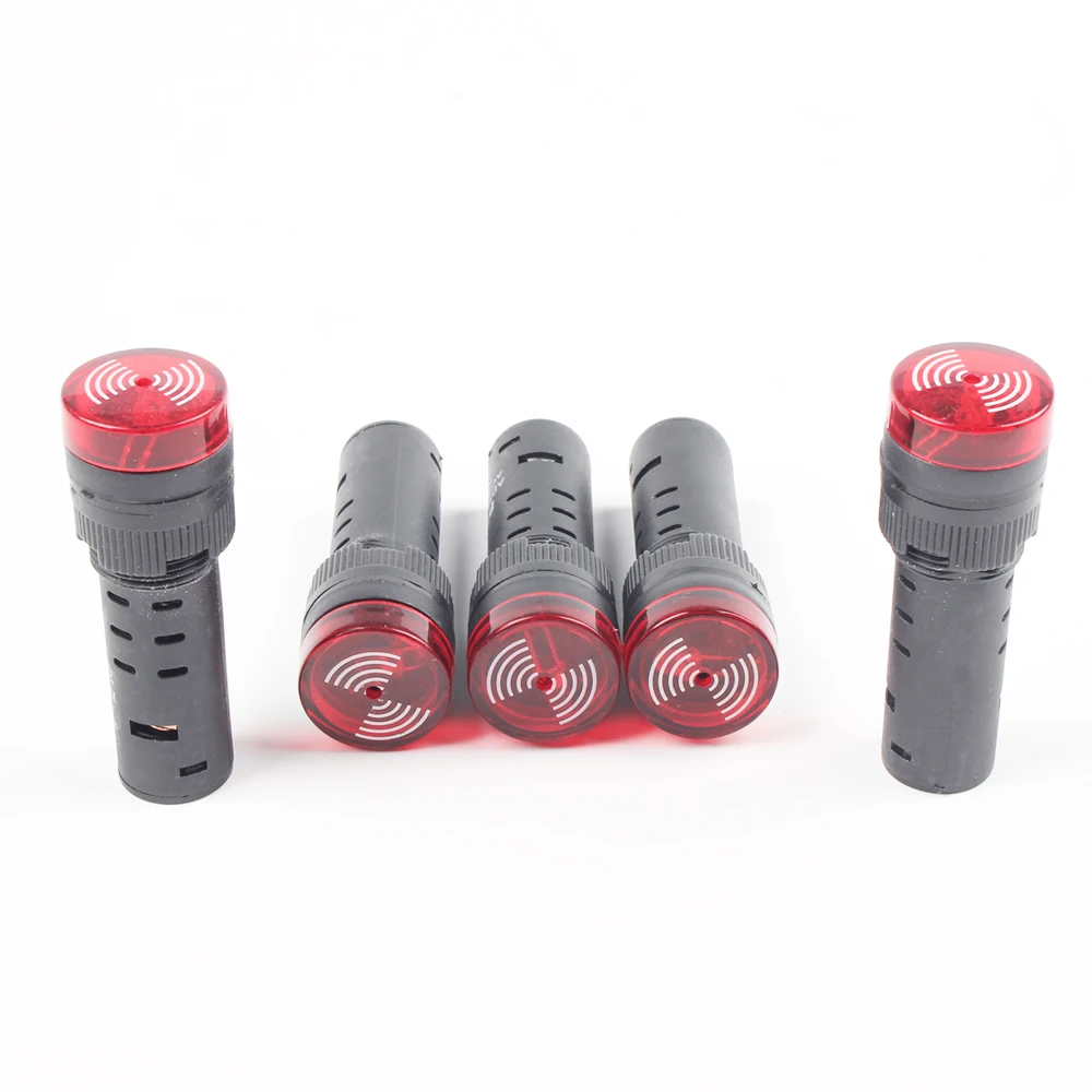 プラスチックled点滅ライト,赤,AD16-16SM/12v,24v,110v,220v,16mm,ビープアラーム,1個