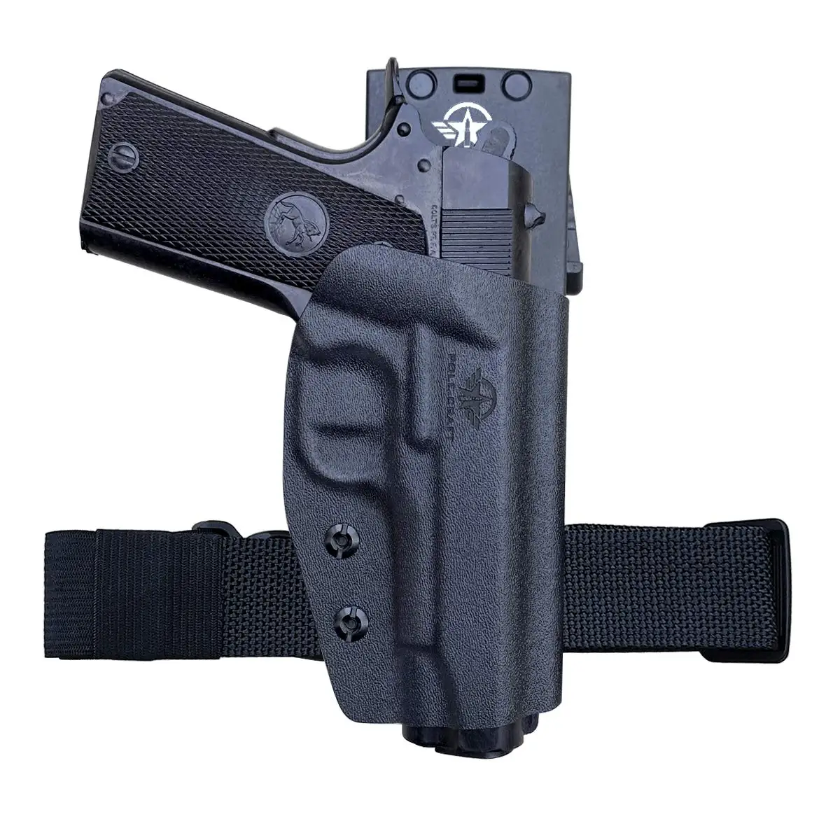 

1911 Holster OWB Kydex for Colt Commander 1911 .45 / 9mm / 4.25" / 4.5" / PT1911 Gun Holster, Outside Waistband Carry 1.5-2 Inch