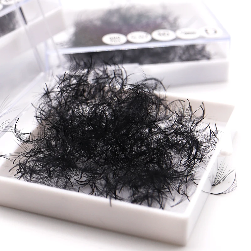 MICC 3D 14D 7mm 20mm Pointy Base Medium Stem Slim Thin Premade Volume Loose Fans Lashes Russian Fan Eyelash Extensions Faux Mink