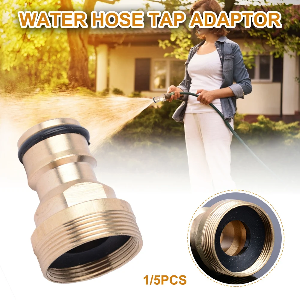 

Brass Garden Hose Connector Heavy Duty Single Brass Water Hose Parts Easy Connect Fittings No-Leak for Washing Machine Faucet