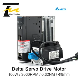 WaveTopSign Delta Servo Motor kit 100w ASD-A3-0121-L+ECM-A3L-CY0401RS1  3000RPM 0.32NM