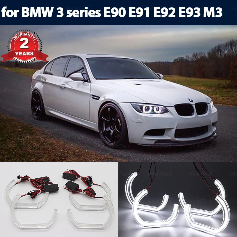 

LED Crystal Angel eyes Cut Style DRL DTM U Shape Light 6000K White yellow for BMW 3 series E90 E91 E92 E93 M3 2005-2012