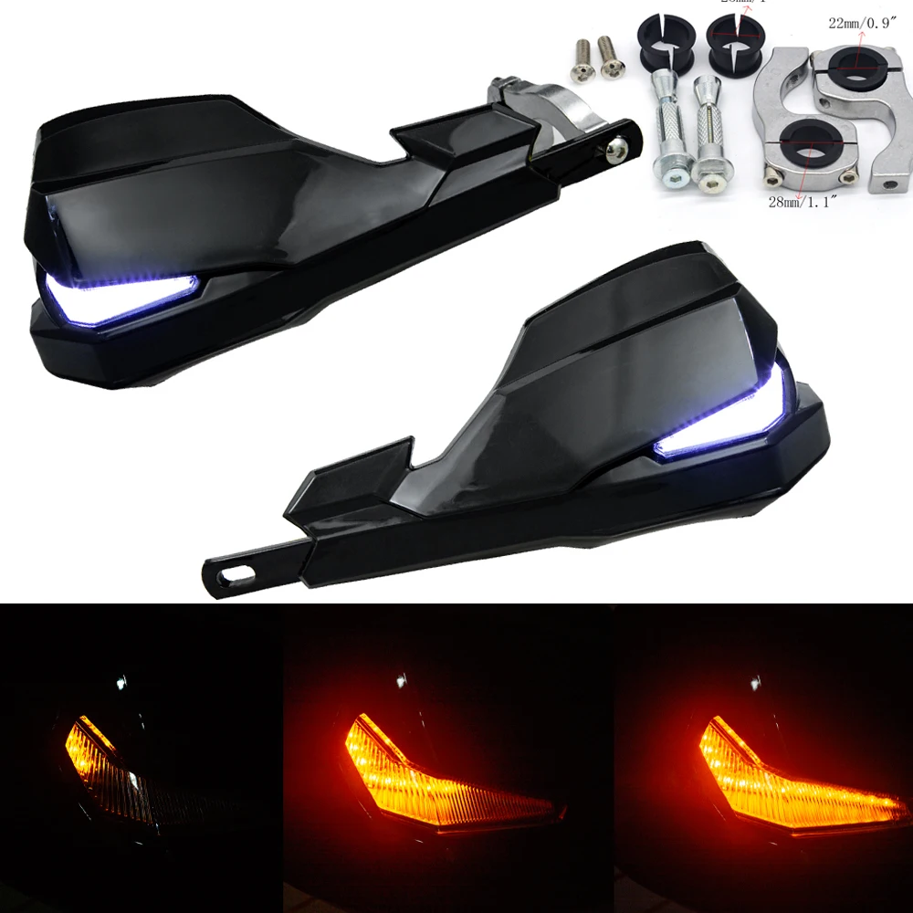 

SX EXC ADV SMR Moto Dirt Bike Motorcross Handlebar White LED handguards Hand Guards turn signals 7/8" 22mm Or 1-1/8 28mm FatBar