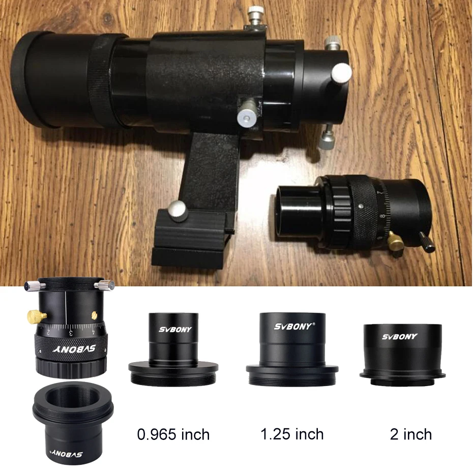 SVBONY-T Adaptador para Telescope Finder, Guia com Anel de Compressão de Latão, Ajuda o Foco, M42X0.75, SV108