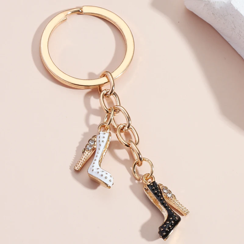 Cute Keychain Colorful High Heels Key chains Enamel Shoes Key Ring Friendship Gifts For Women Girls Handbag Accessorie Jewelry