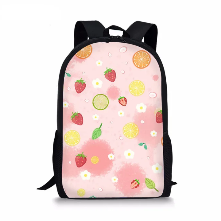 Borsa da scuola per bambine adorabili frutta fragola ananas borse per bambini zaino per bambini Bookbag personalizzato Dropping