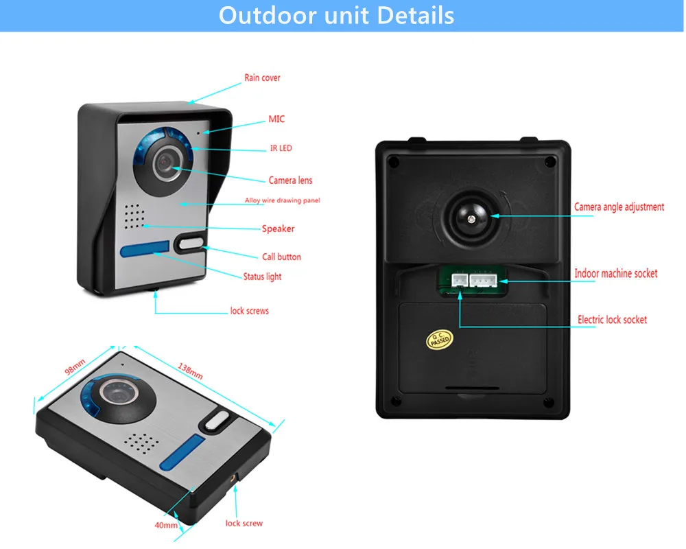 video intercom entry system kit 7\