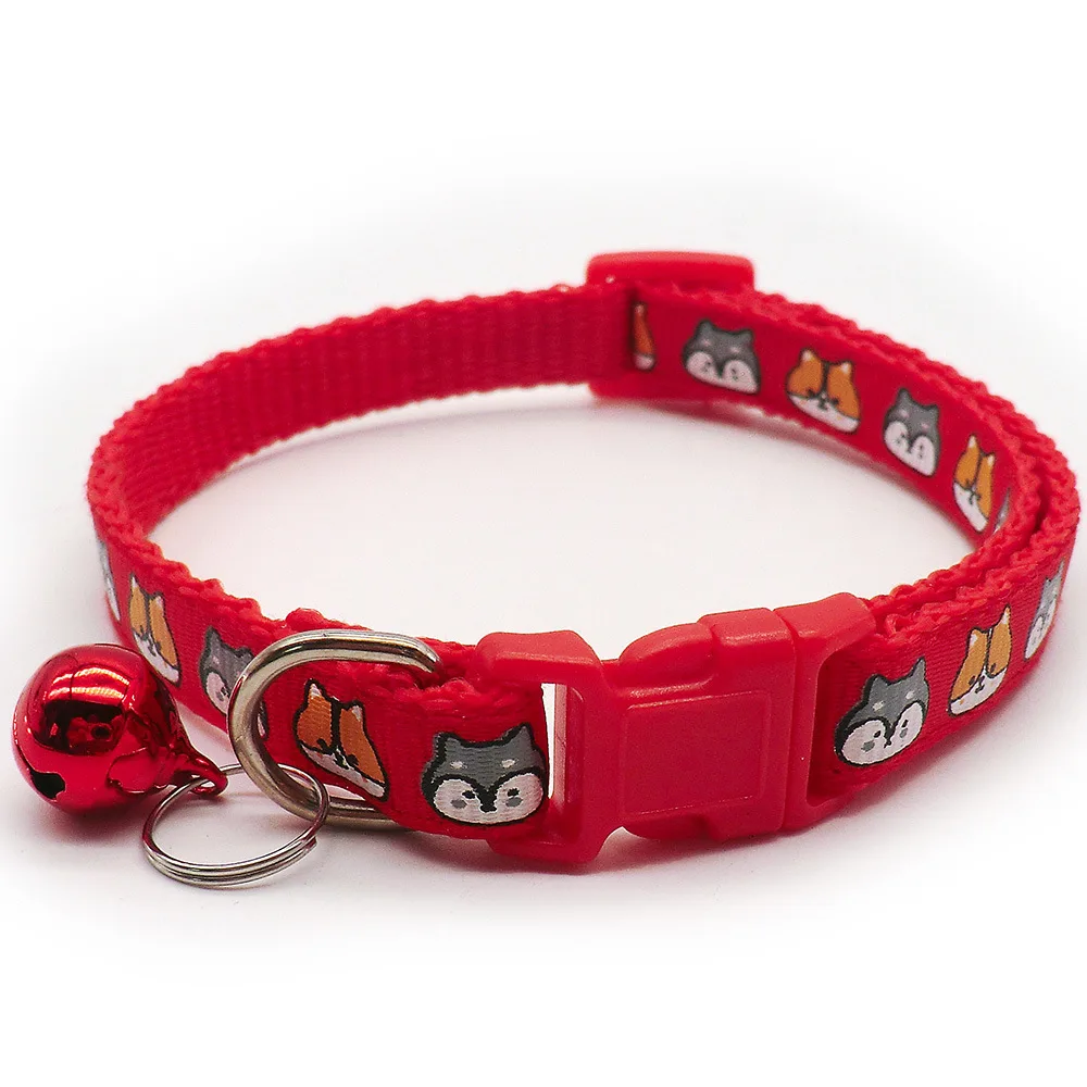 Wholesale 10Pcs Collars With Bell Delicate Safety Casual Nylon Dog Collar Neck Strap Fashion Adjustable Bell Pet Cat Dog Collar