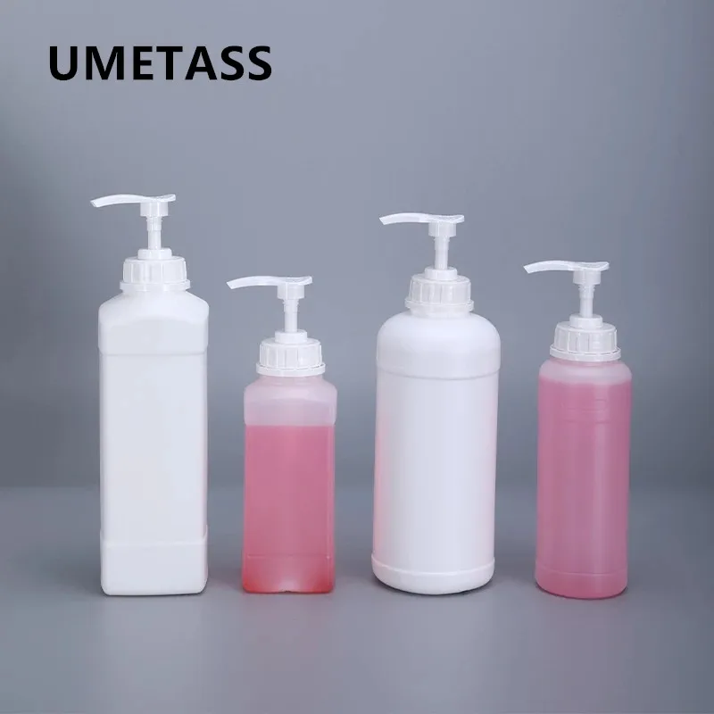 

Empty 500ML 1000ML plastic bottle with Pump dispenser Shampoo shower gel cosmetic container HDPE Refillable Bottles 4PCS