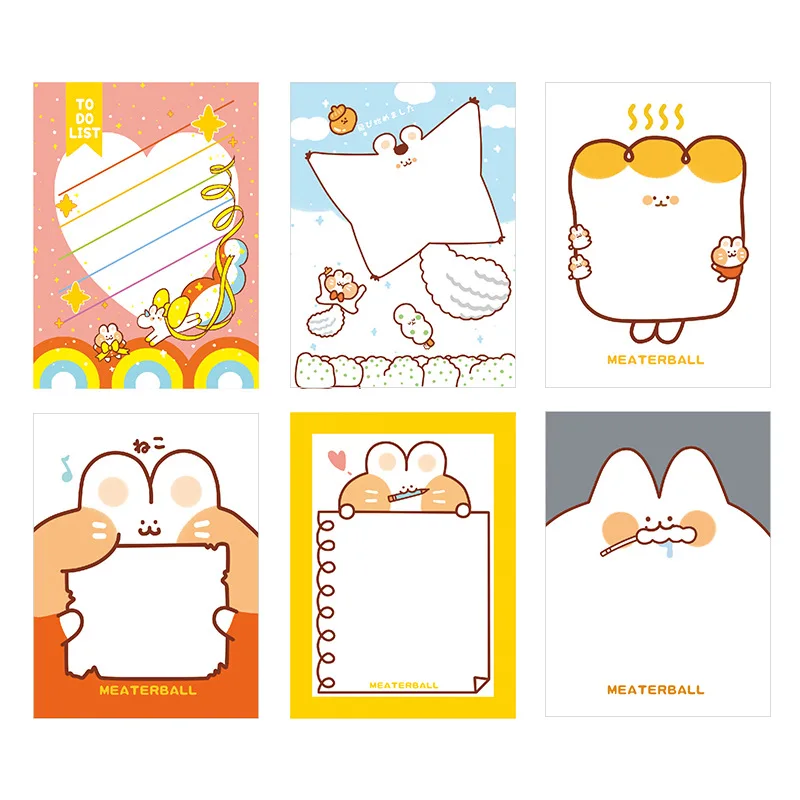 30 Sheets Animal Sticky Notes Cute Cartoon Self-stick Memo Note Memo Pad For School Classroom Office Notebook