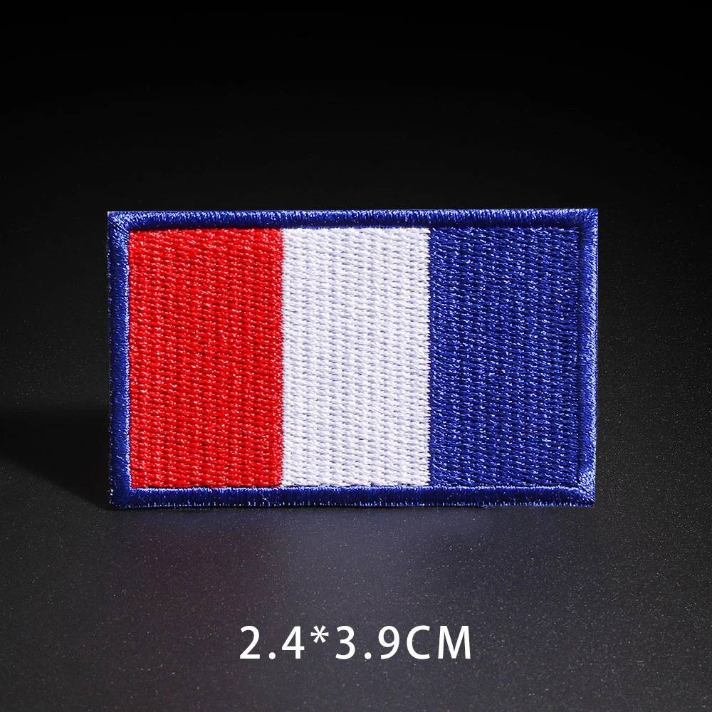 Country Flag Patch Stripes Embroidered Russia UK France EU Netherlands Flag Tactical Military Patches Army Applique stripe Badge