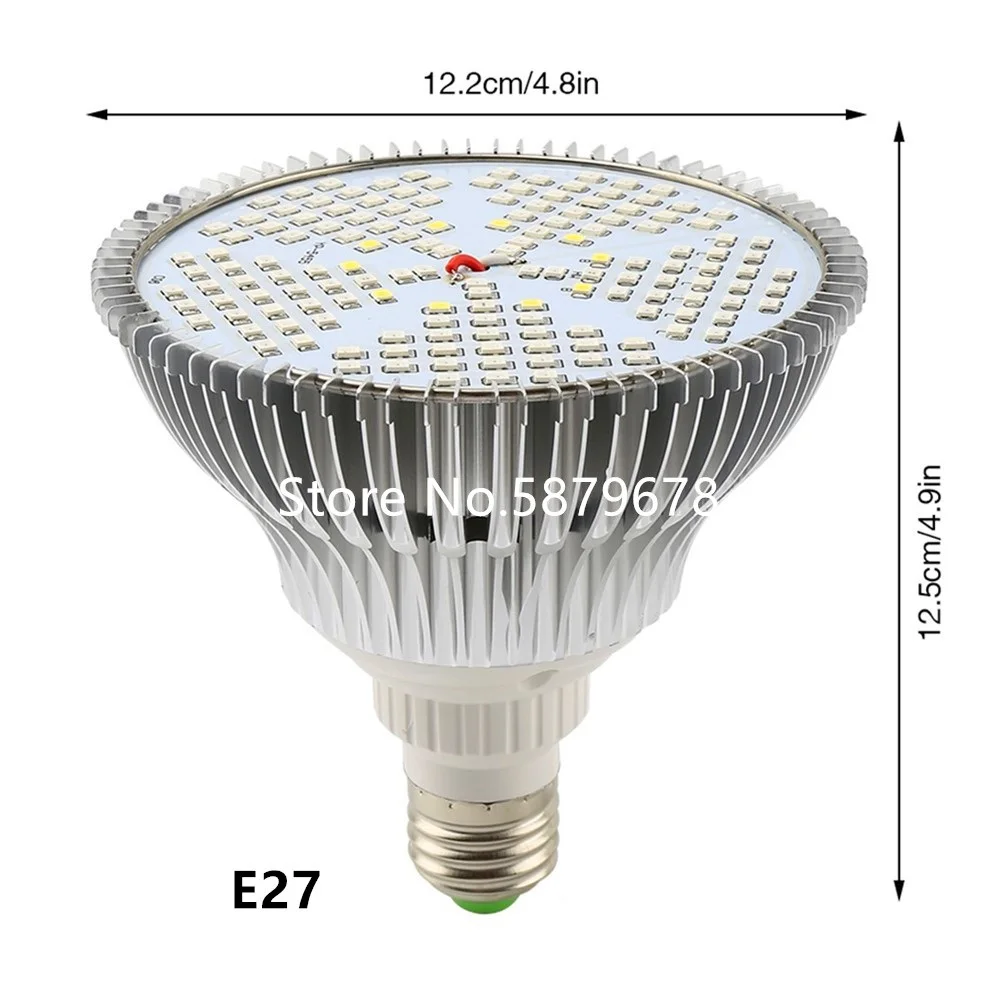 100W LED Grow Light E27 Full Spectrum 150LEDs Plant Lamp for Indoor Greenhouse Hydroponics Plants Seedling Flowering Growing