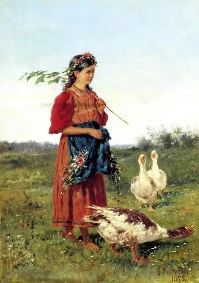 Girl and duck Cross Stitch Kits Oil Painting Needlework Sewing Embroidery Crafts 14ct Unprinted DIY Arts Handmade Home Decor