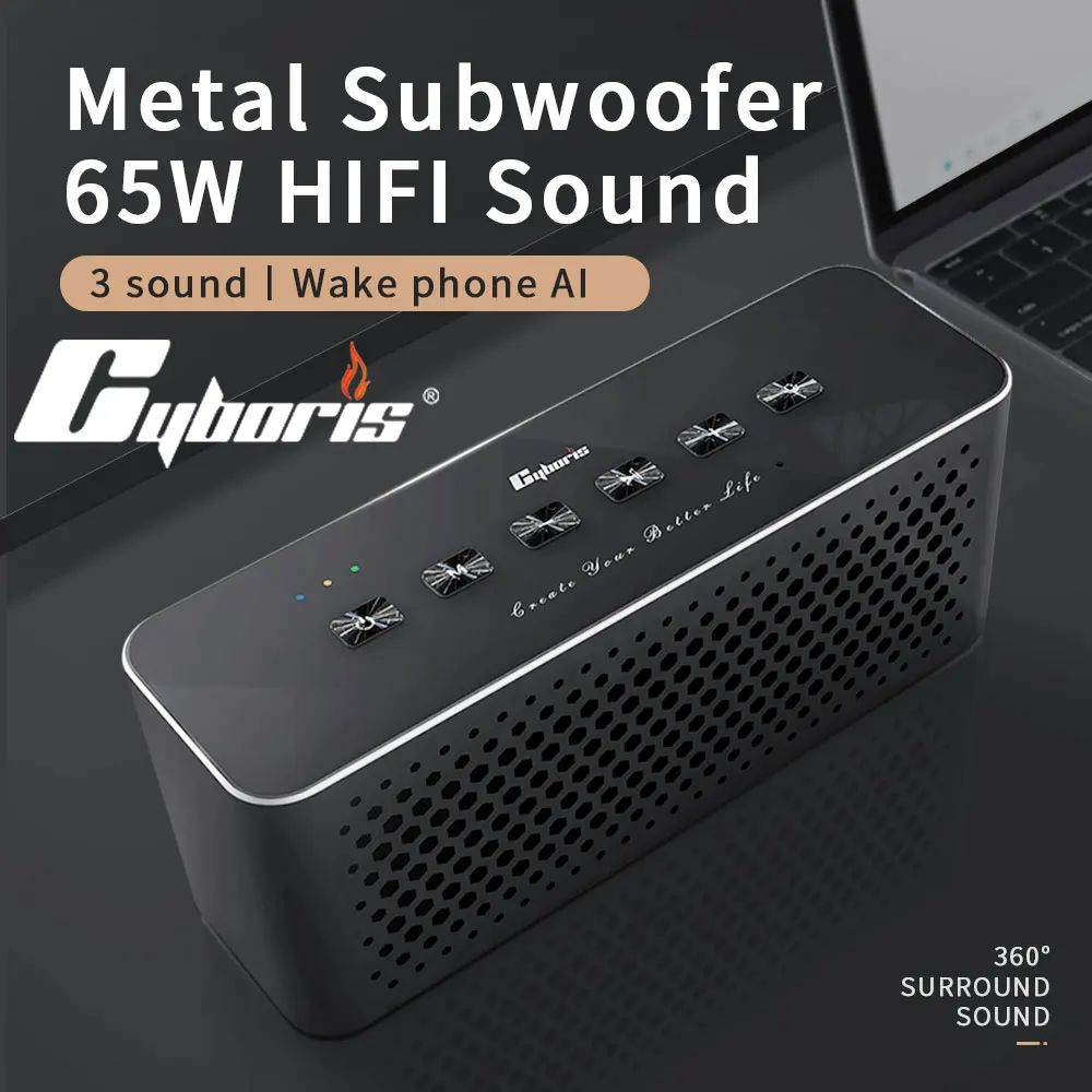 

65W TWS Wireless Pair For Home Party Bluetooth Speaker Louder Stereo Soundbar Outdoor Speakers Portable Boombox caixa de som