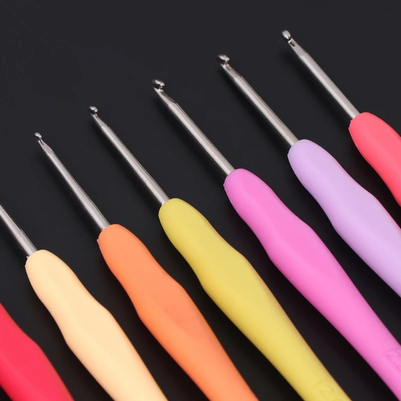 1PC Metal Knitting Needles Crochet Hooks Tool With Ergonomic Grips 0.5-2.75mm G32A