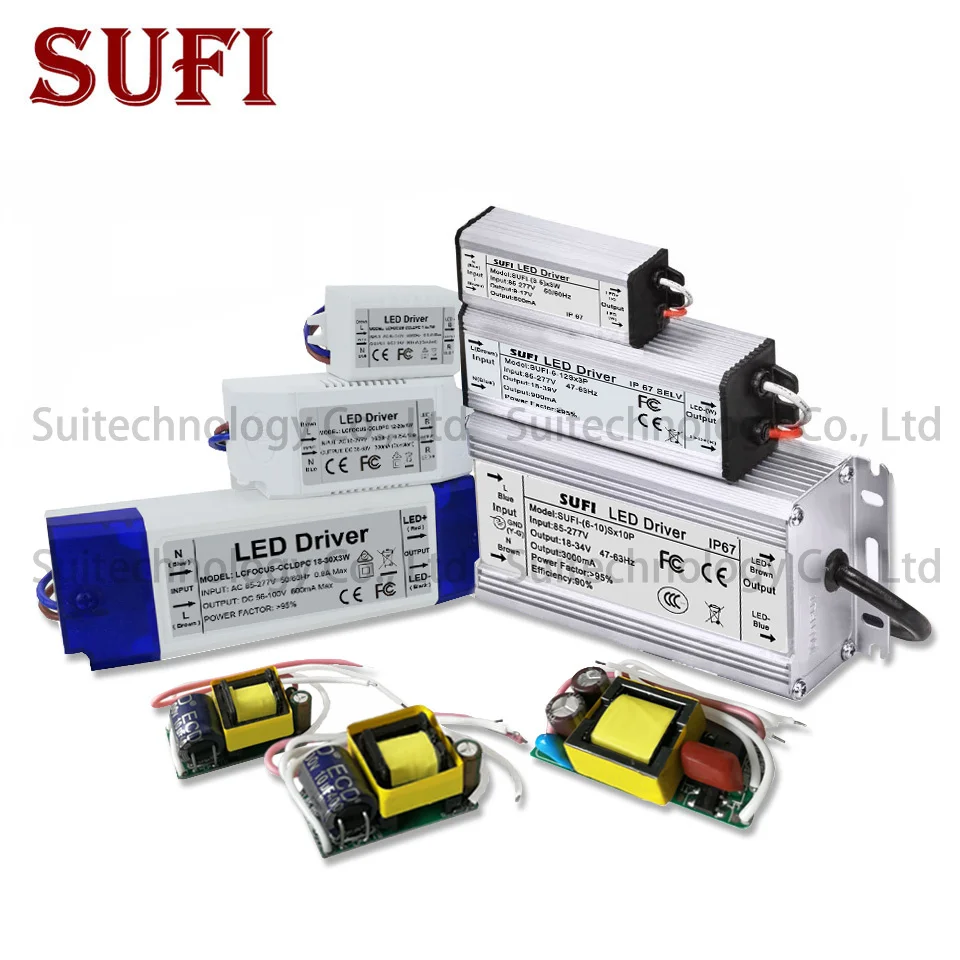 

LED Driver 300mA 600mA 900mA 1500mA 1W 3W 5W 10W 20W 30W 50W 100W Lighting Transformers Power Supply for DIY Power Lights