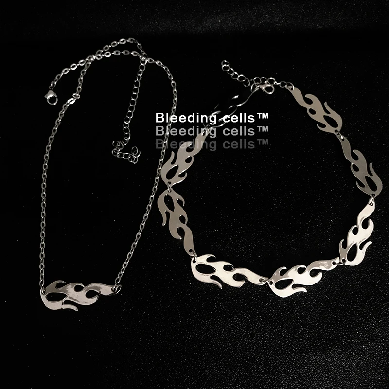 Harajuku Stainless Steel Necklace for Women Jewelry Bead Chain Female Symbol Internet Girl Choker Punk Rock Collares Mujer CL55