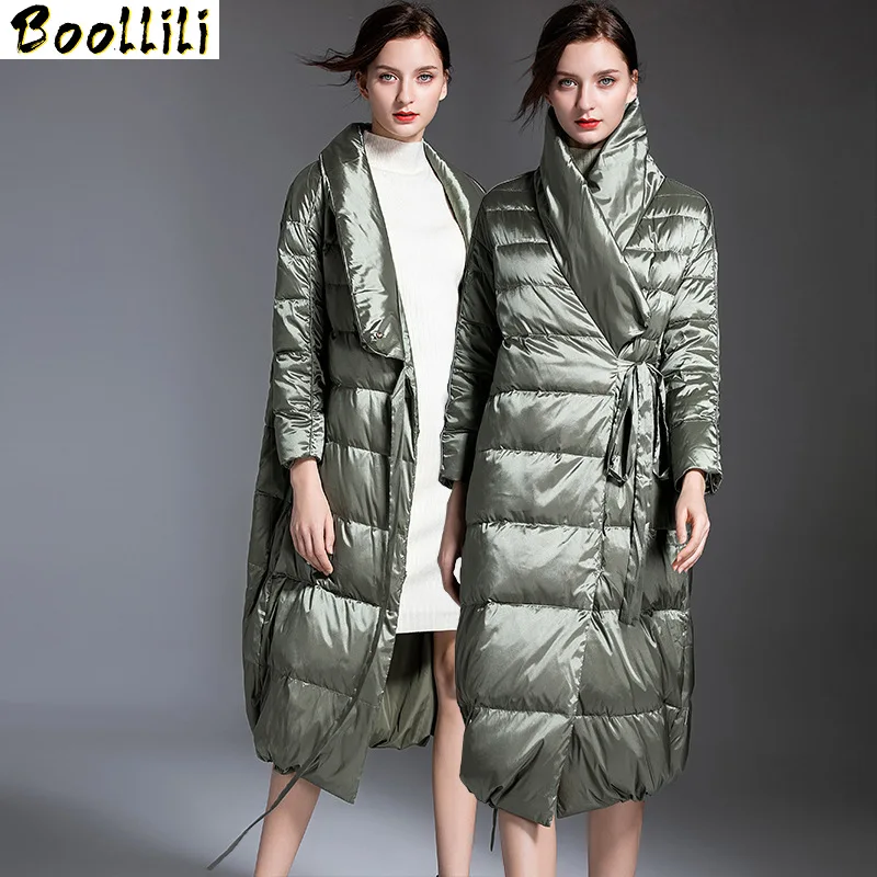 New Boollili 2023 Puffer Jacket Women 90% White Duck Down Winter Coat Women Jacket Elegant Warm Parka Long Veste Femme