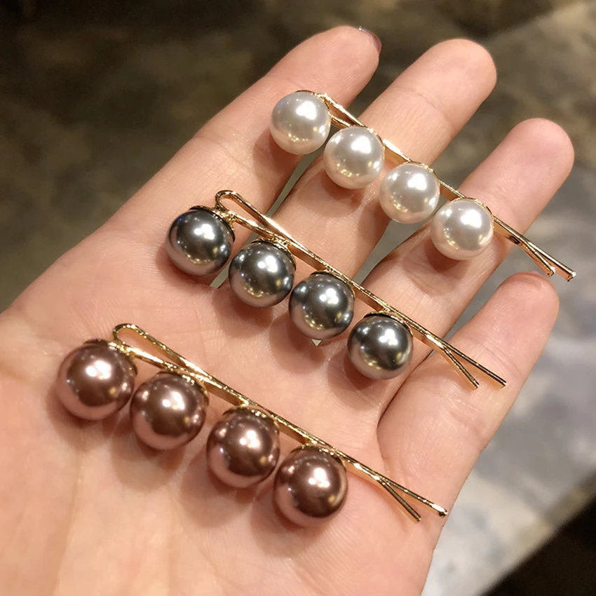 1 قطعة النساء الموضة اللؤلؤ مشبك شعر المشابك للنساء الفتيات الزهور الصناعية دبابيس الشعر إكسسوارات الشعر 3 ألوان الجانب كليب