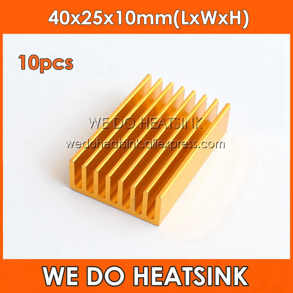 

WE DO HEATSINK 10pcs 40x25x10mm DIY Extruded Epoxy Attach On Heatsink Aluminum Cooler