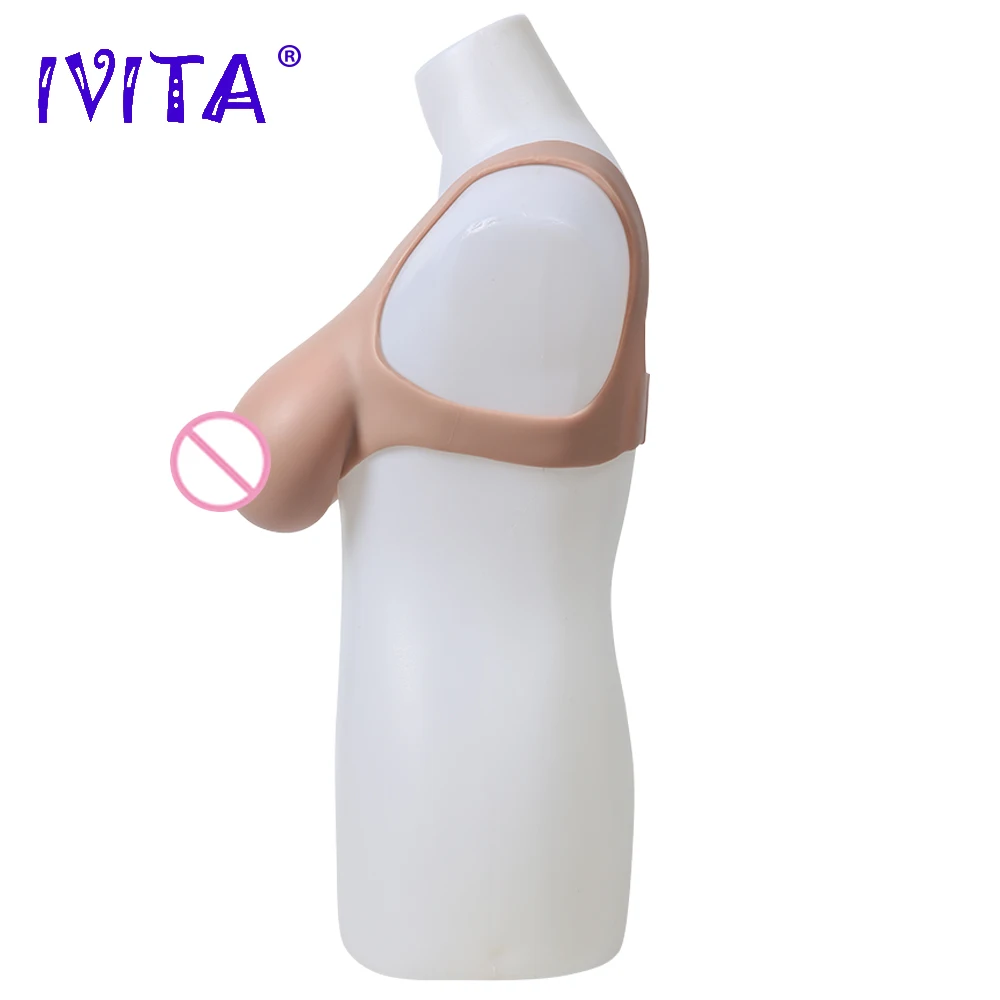 IVITA High Quality Realistic Silicone Breast Form Fake Boobs E Cup Enhancer for Crossdresser Transgender Drag Queen Shemale Gift