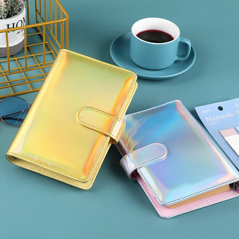 A6/A5 Macaroon Laser Color PU Leather DIY Binder Only Cover Diary Agenda Planner Paper Cover School Stationery