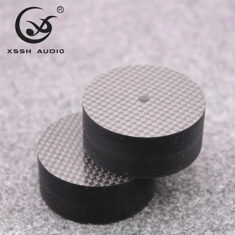 4個yivo xsshのoem炭素繊維cylinderaudio cdパワーアンプ本棚ターンテーブル足パッドショックアブソーバー足スタンドパッド