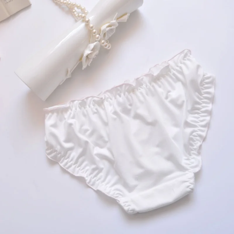 Japanese Style Chiffon Bow Princess Milk Silk Women Panties High Elasticity Seamless Cute Lovely Sweety Female Underwear Breifs