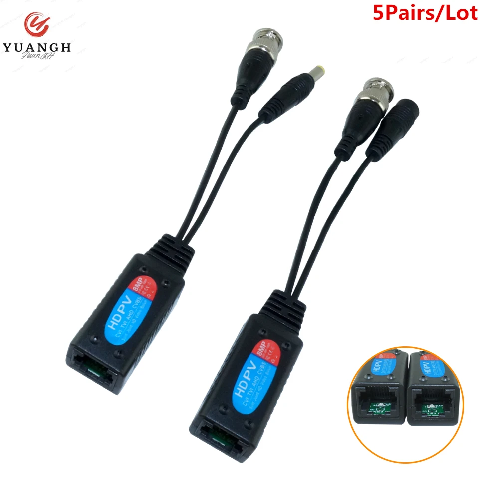 Imagem -01 - Bnc para Rj45 Vídeo Balun Cctv Passiva Par Trançado Conector Coaxial Transceptor para 4k Ahd Cvi Tvi Cvbs Câmera 8mp hd bnc para rj45 video balun cctv passiva par trancado conector coaxial transceptor para 4k ahd cvi tvi cvbs camera 8mp hd 01