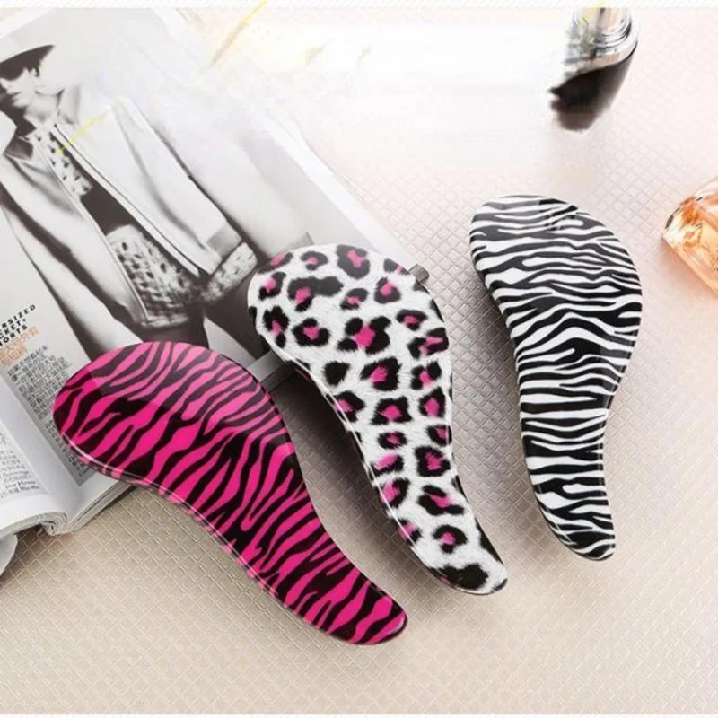 Leopard Anti-Static Hairdressing Comb Smooth Hair TT Comb Small Hair Brush Beauty Princess Comb Scalp Massage Brush