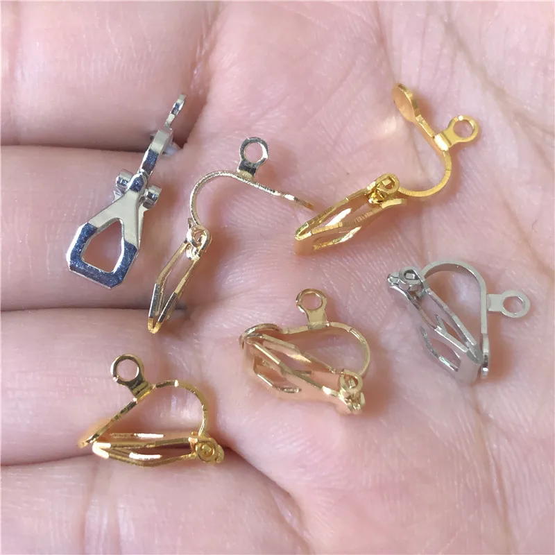 20pcs non-pierced metal ear clip DIY earrings for jewelry making handmade accessories wholesale