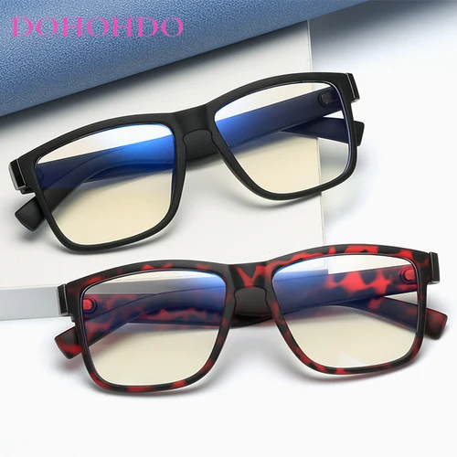 Imagen 2 del producto DOHOHDO-gafas de protección contra luz azul para hombre, lentes transparentes con montura cuadrada para videojuegos, protección de ordenador, ópticos, 2021